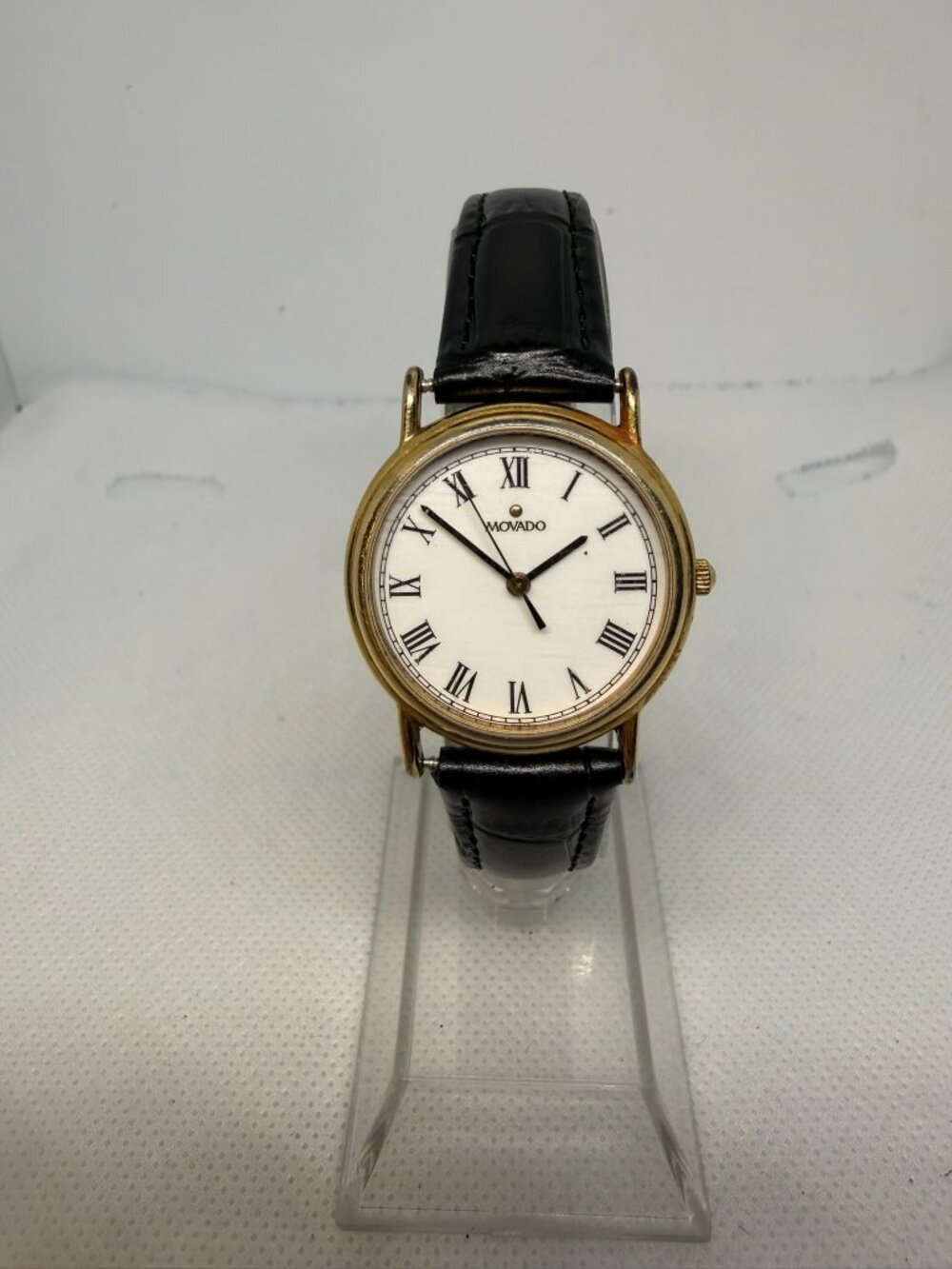 Movado Vintage 87.A6.825 Women Gold-Tone White Roman Numeral Swiss Quartz Watch